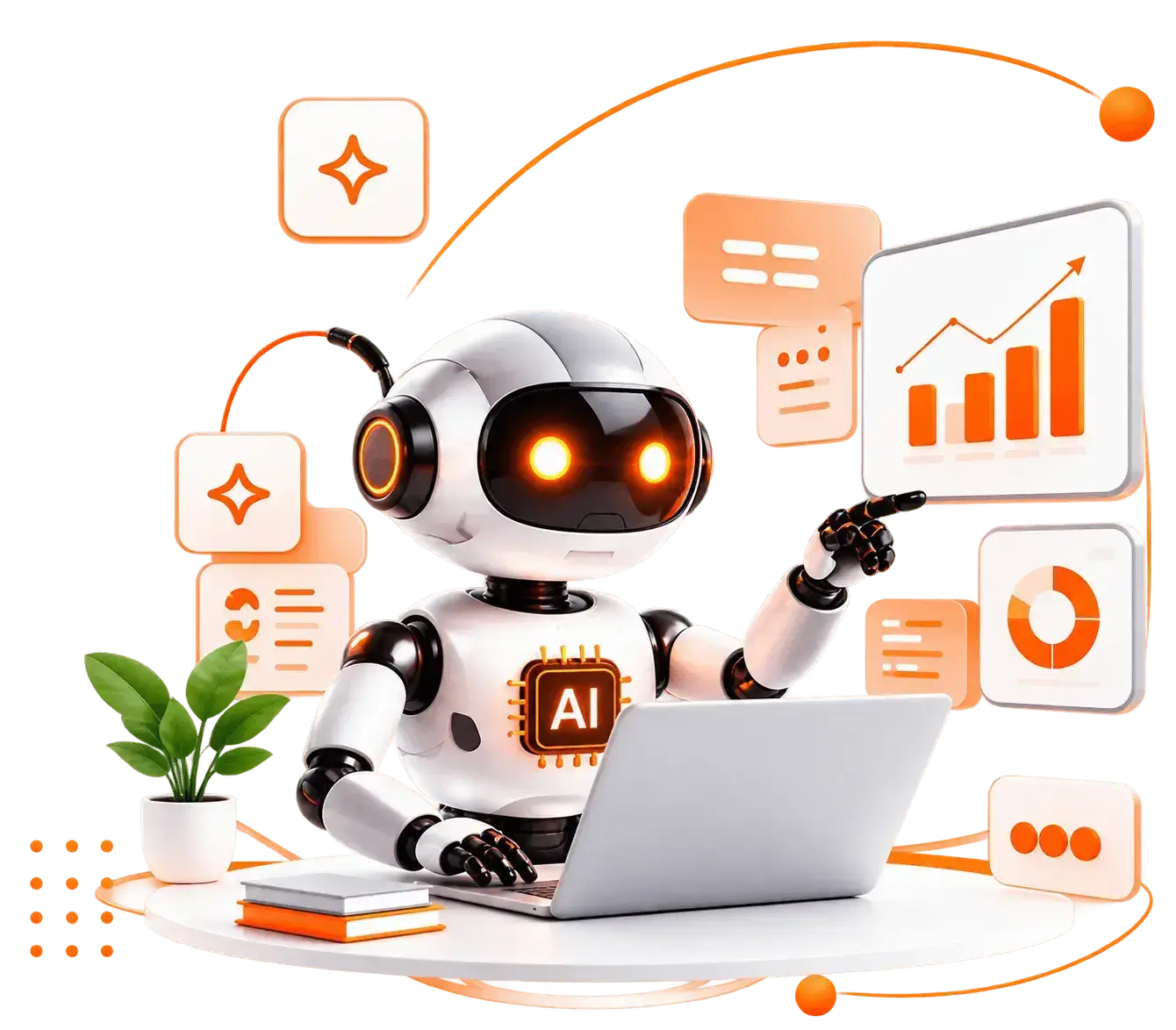 AI Solutions Robot Illustration