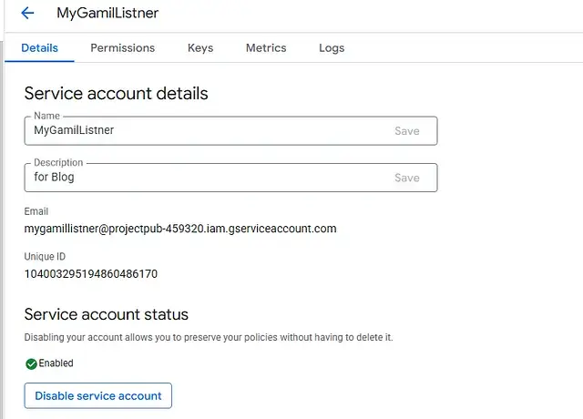 My Gmail Listener